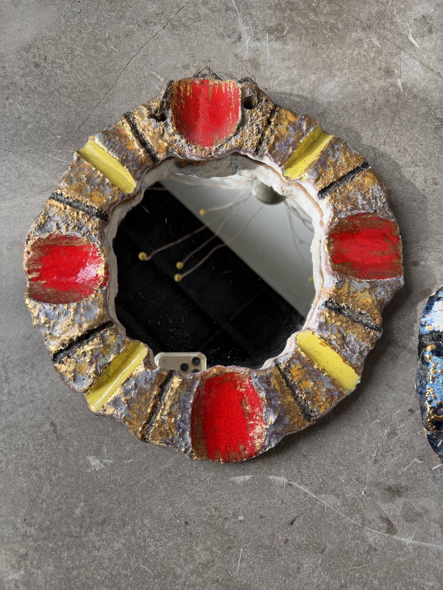 Pair of ceramic mirrors 1950 dlg Mithé