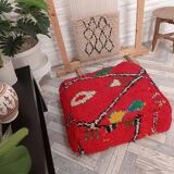 Handmade Berber pouf in wool 60 X 60 X 20 CM