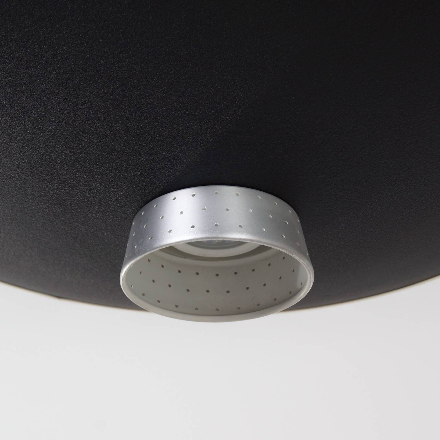 BLACK METAL PENDANT LAMP WITH DIFFUSER BY LOUIS KALFF FOR PHILIPS, 1950S