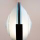 Floor lamp in metal and sandblasted glass disc