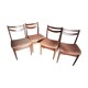 Set of 4 Scandinavian teak chairs 1960 fabric
