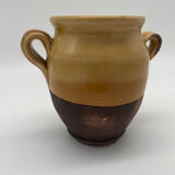 Varnished yellow terracotta confit pot