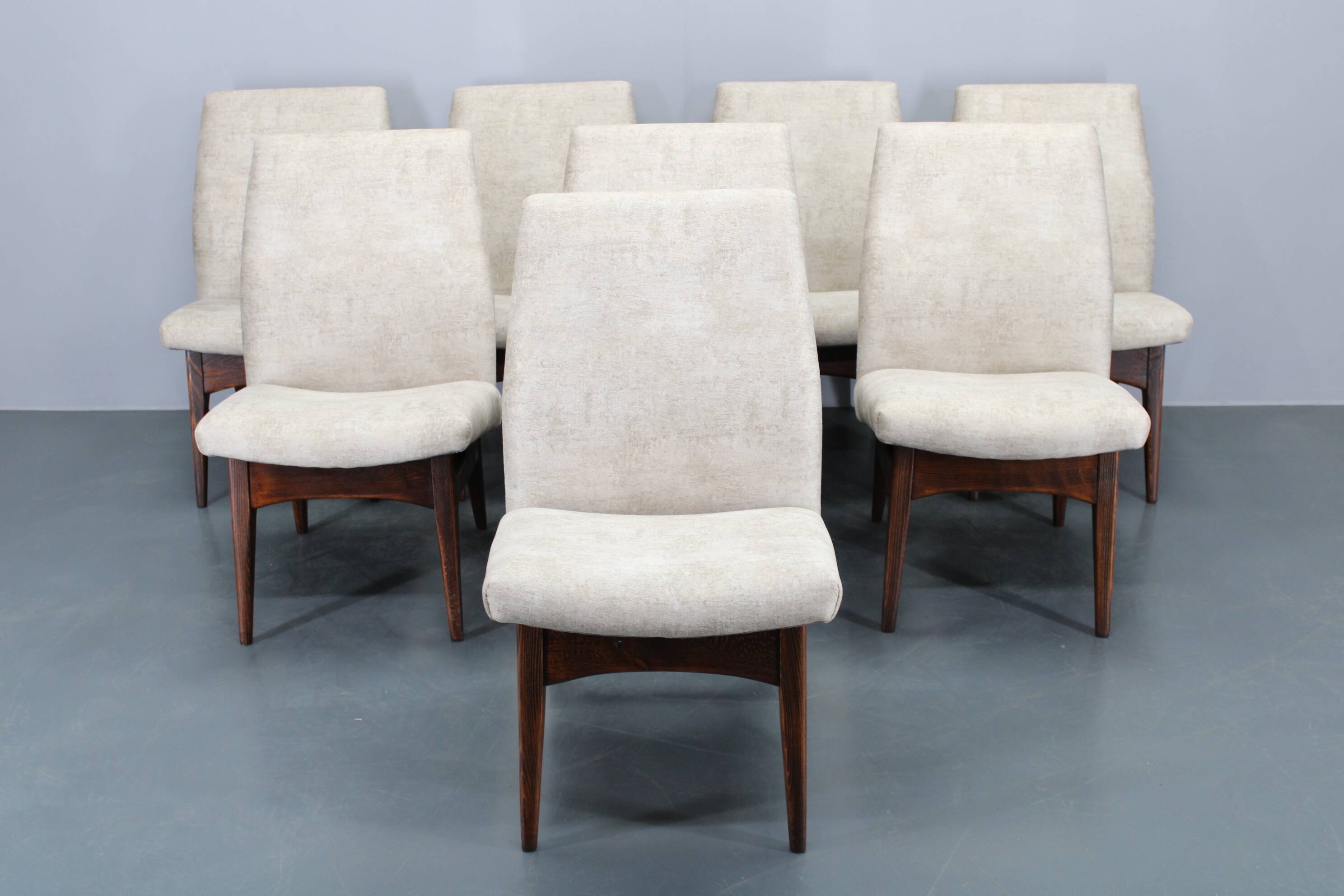 1970s Set of Eight Restored Dining Chairs, Czechoslovakia