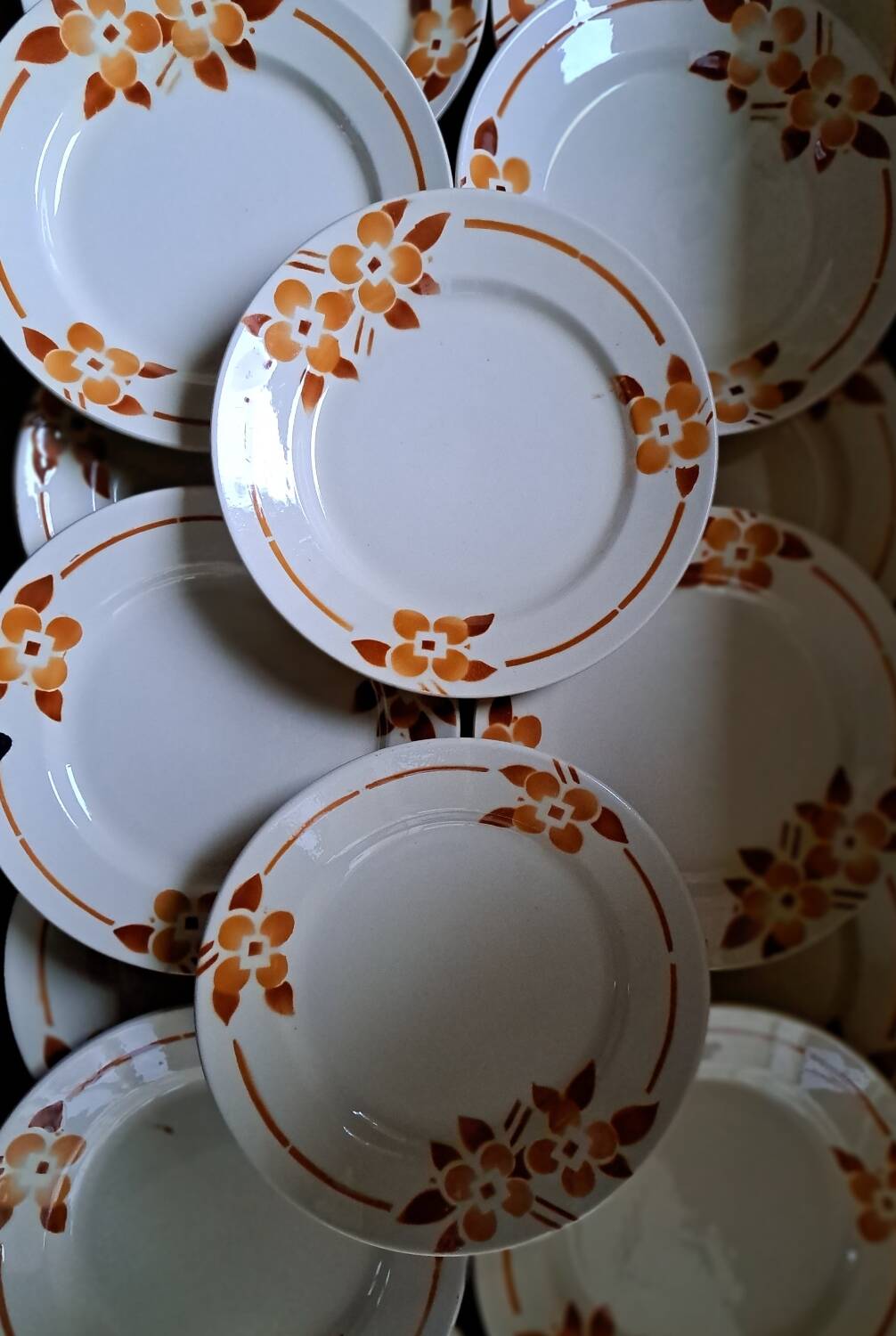 Suite of 21 stencilled plates