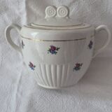 Covered sugar bowl half-porcelain Lunéville Keller and Guerin A587