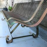 Banc de jardin métal perforé rené malaval 1950/60
