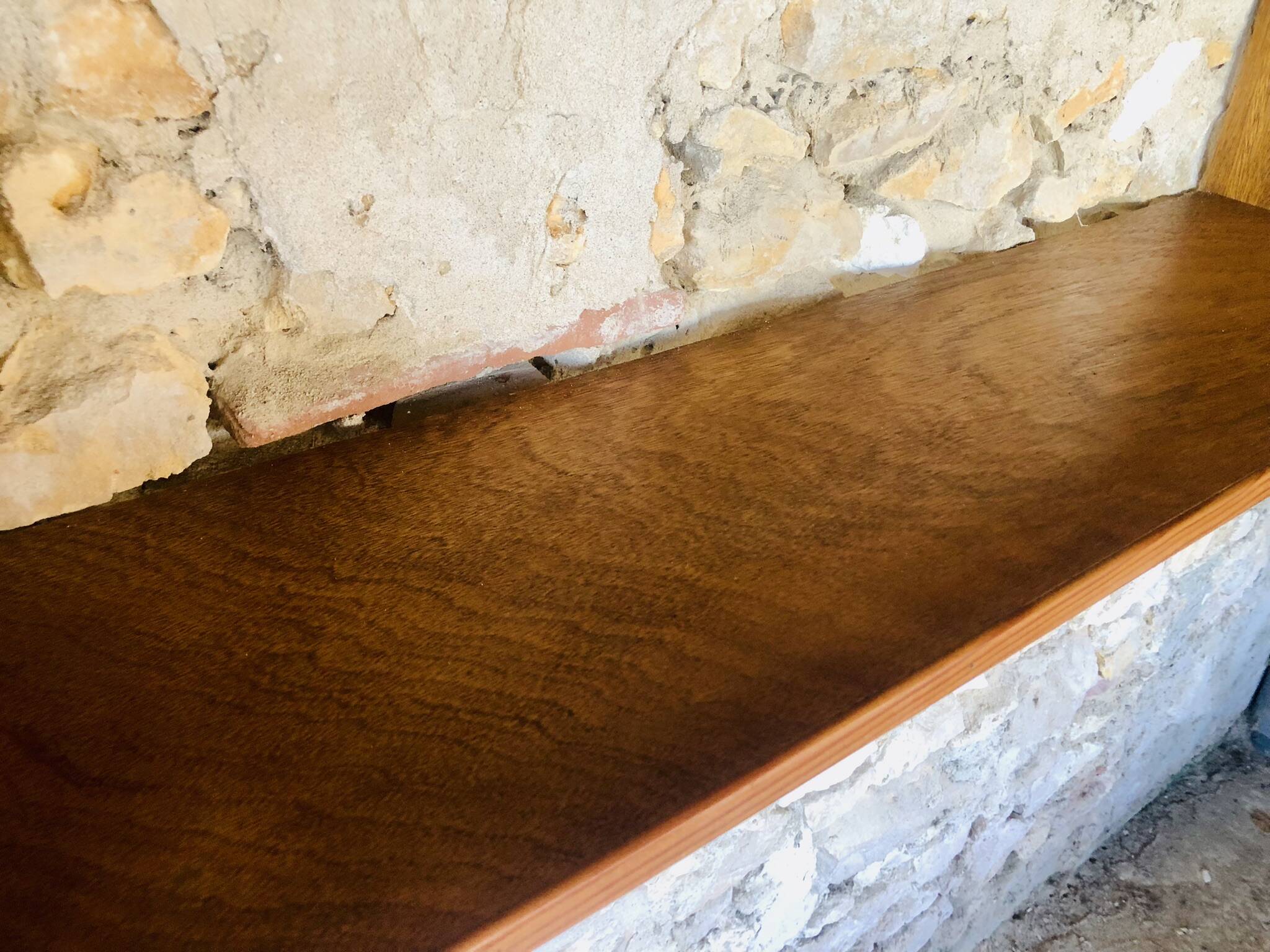 Vintage wall shelf with two shelves, 1970's