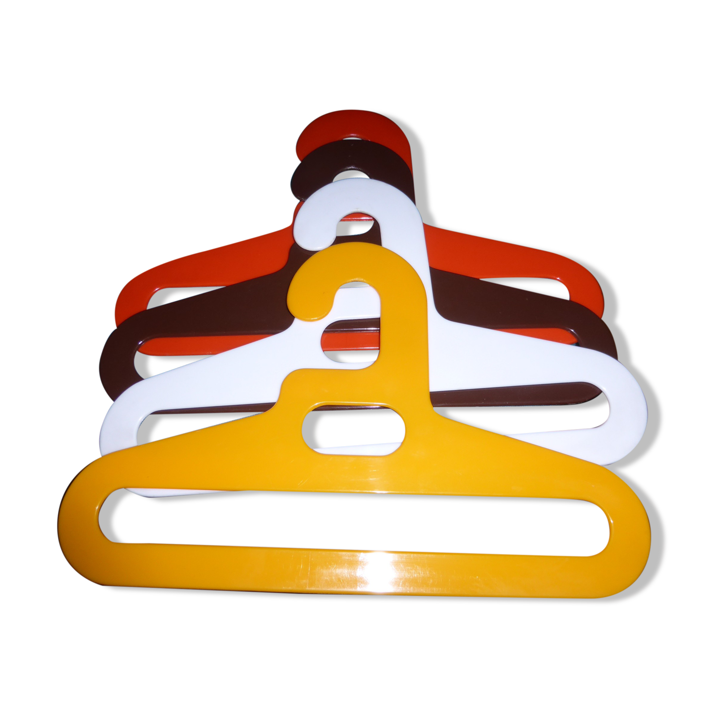 Rigid plastic hangers from the 1970s
