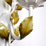 Pair of metal flower sconces, Italy, 1980s