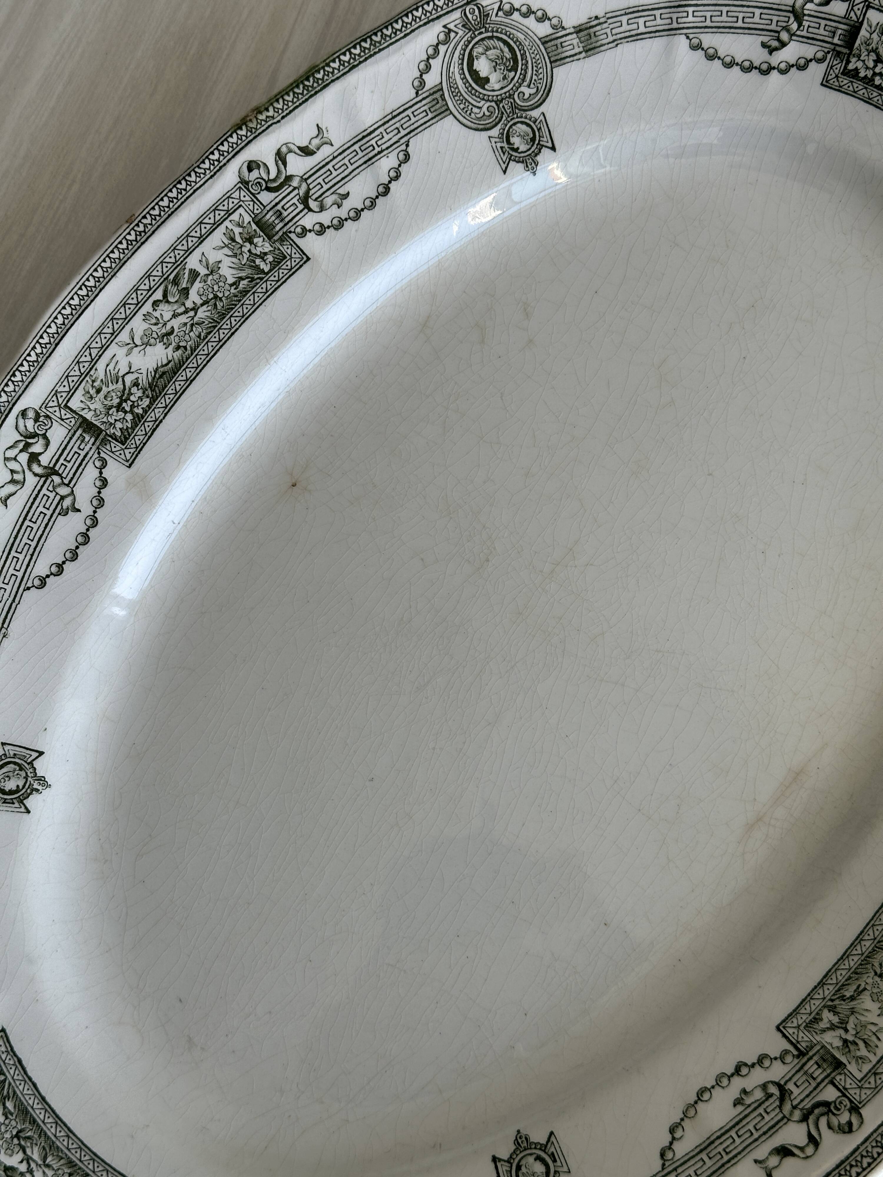 Antique oval earthenware dish