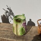Pitcher in slip - earthenware Saint Clement numbered with fruit and grape basket decoration