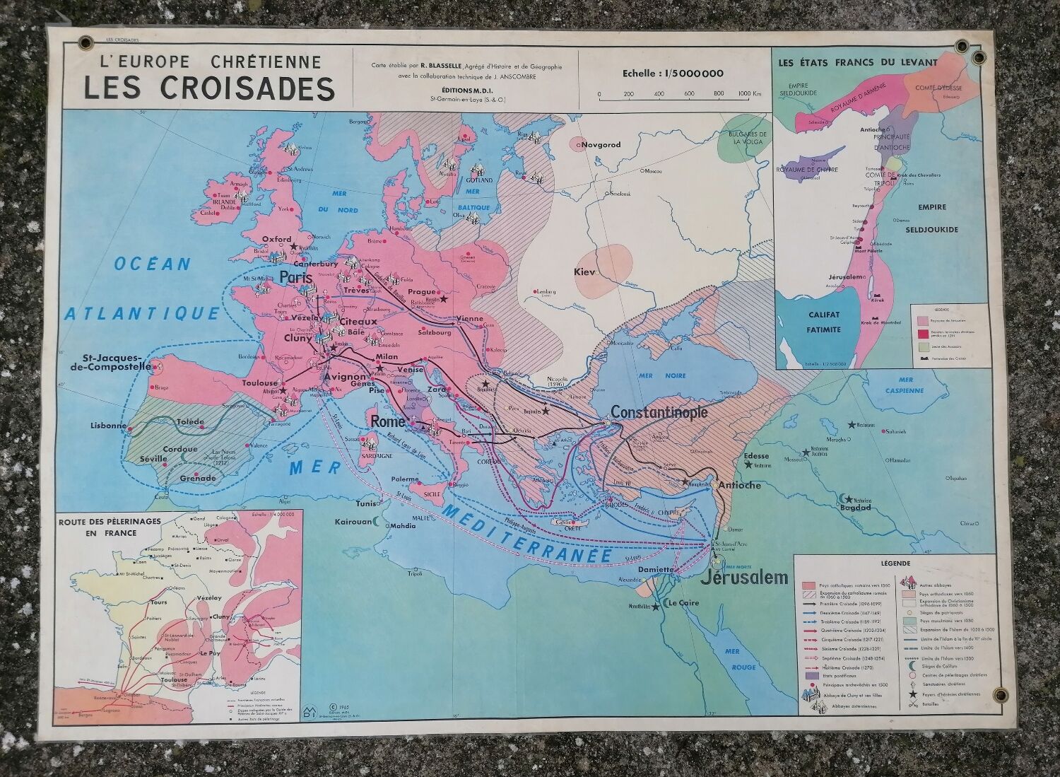 Old MDI History Map: The Crusades-Cultural Centres in France