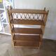 Wooden and rattan bookcase, 1970s-1980s