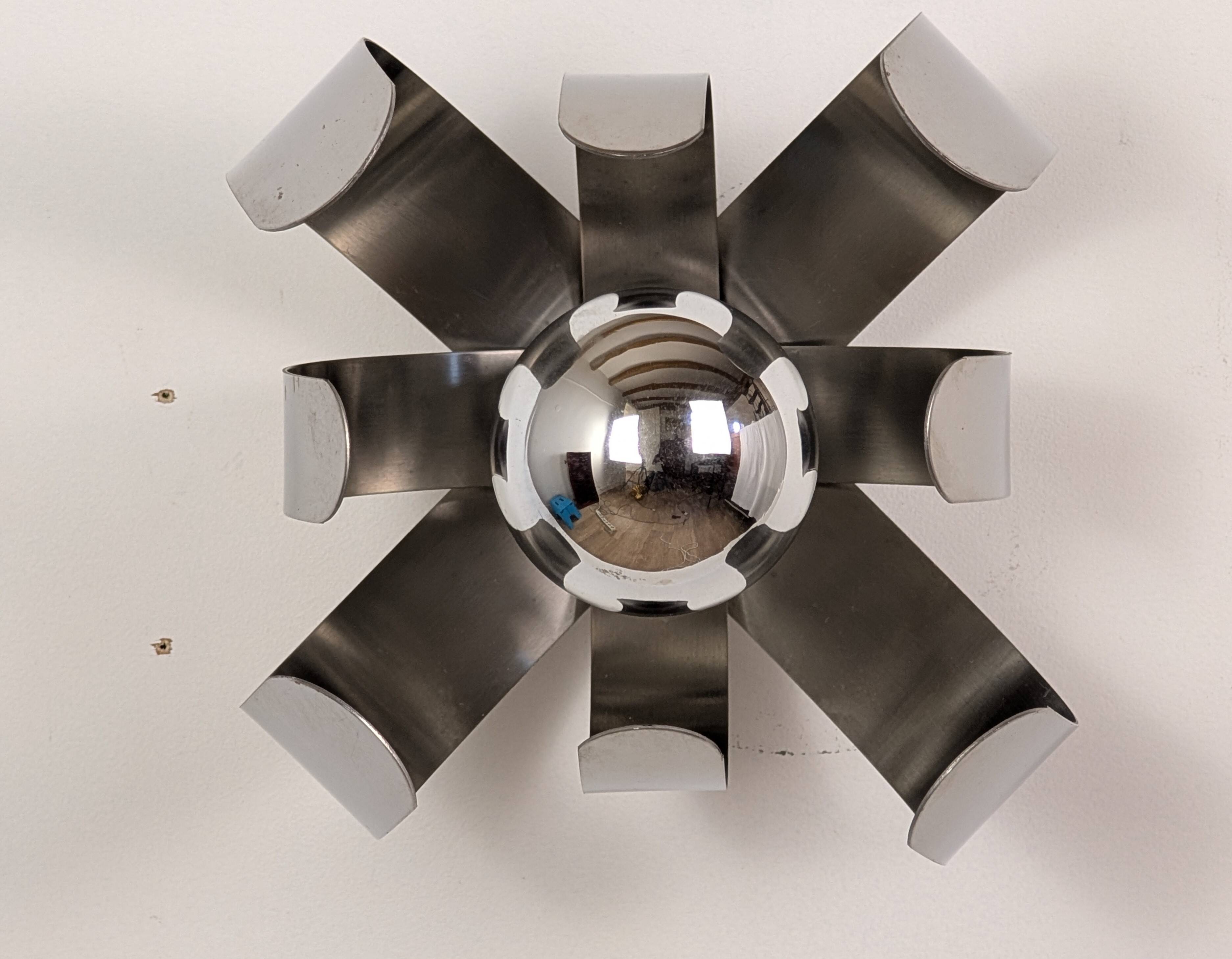 Chrome flower wall light