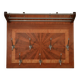 Art Deco marquetry and aluminum wall coat rack