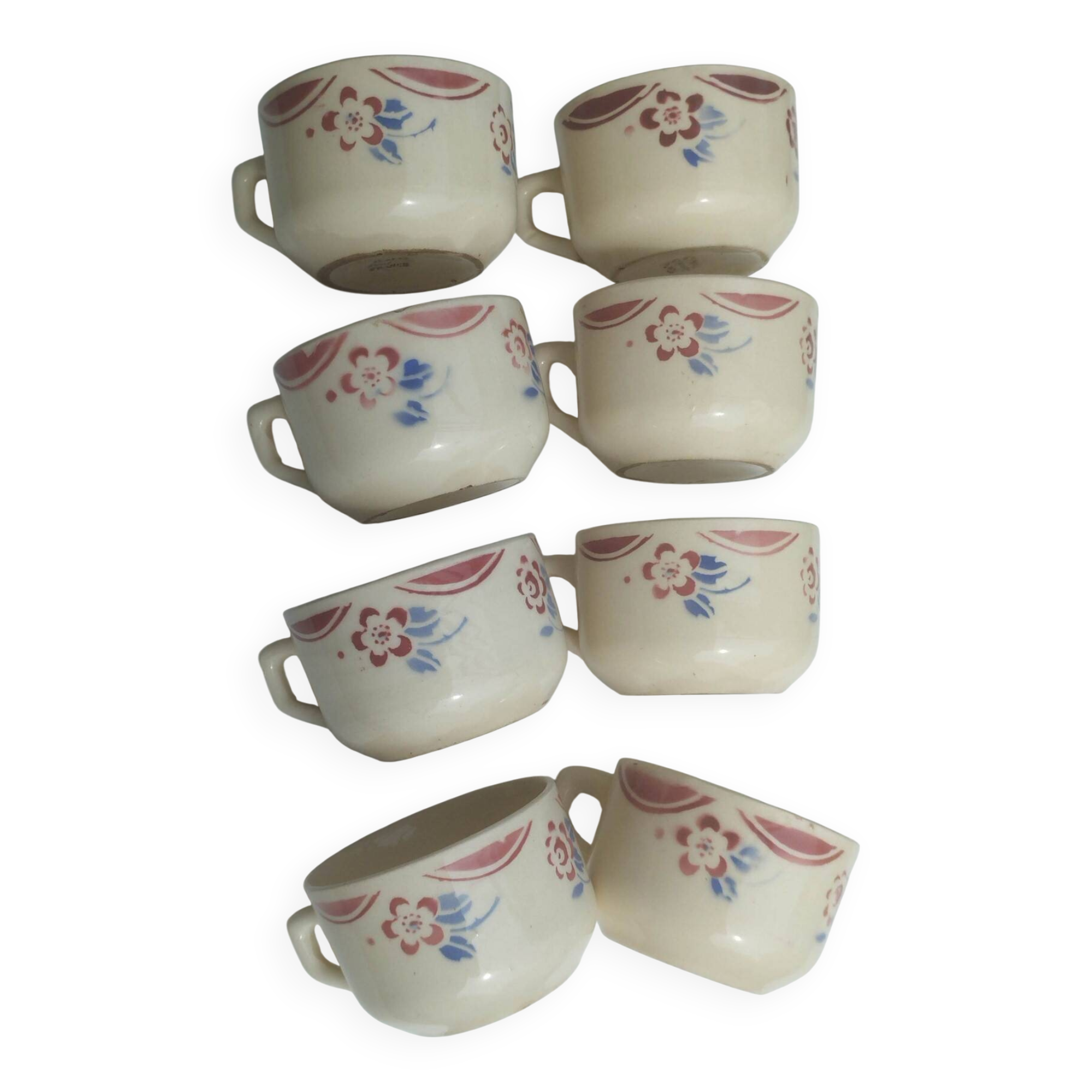 Lot of 8 Lunéville cups