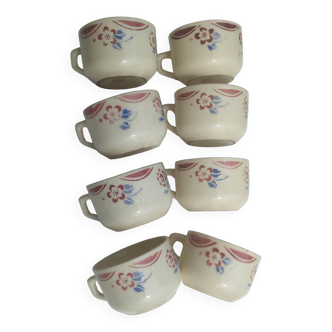 Lot of 8 Lunéville cups