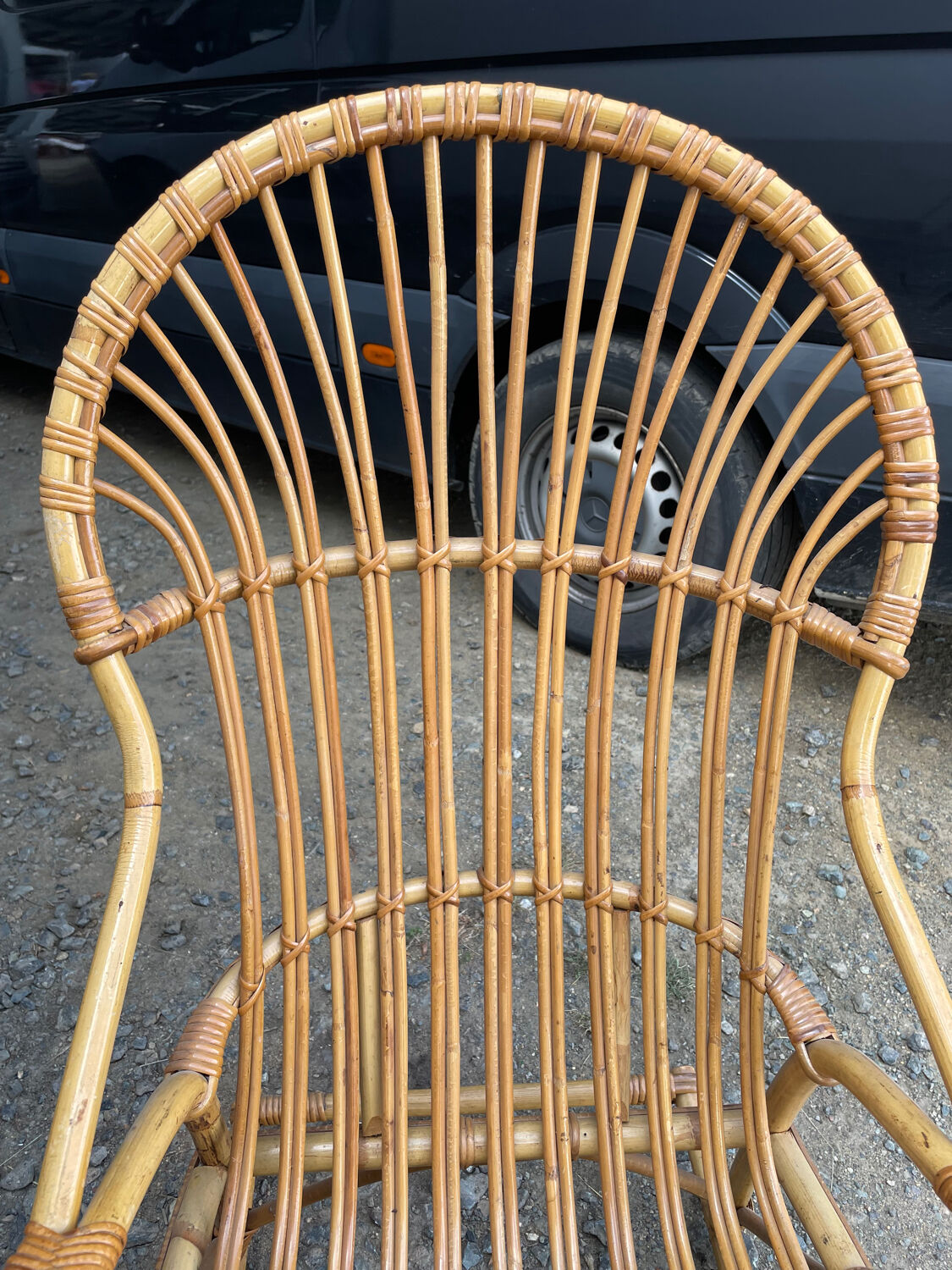 Rocking chair in adult rattan