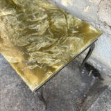 Louis XV style coffee table in onyx and metal