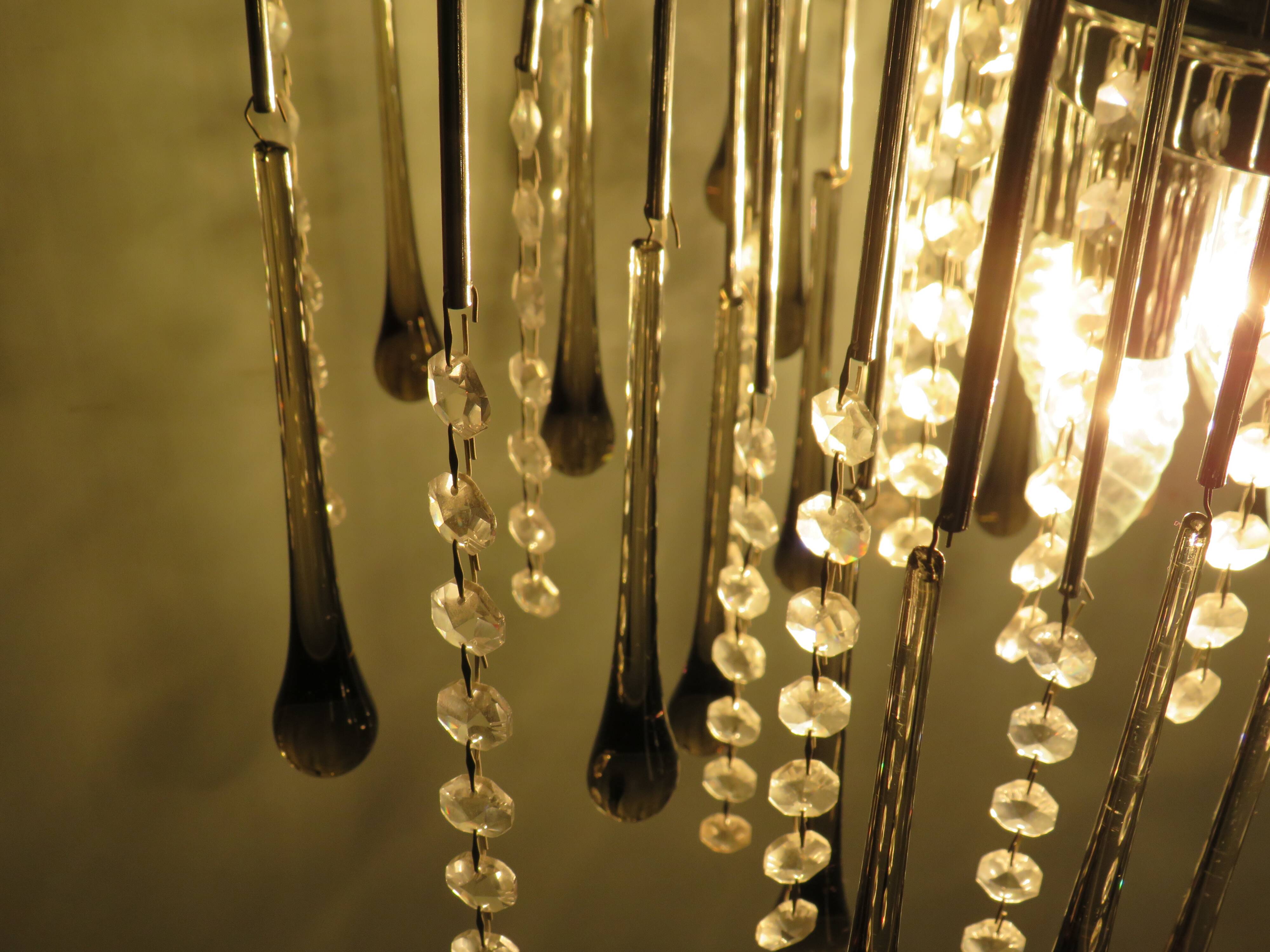 Italian Murano glass waterfall chandelier 1960