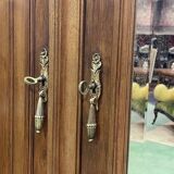 Art Deco period bedroom wardrobe with mirror in walnut and elm burl