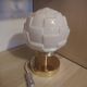 Cubical opaline rose Art Deco lamp on a stem