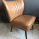 Fauteuil cocktail vintage avec skaï années 1960