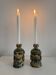 Pair of very rare vintage anthropomorphic pottery candlesticks.