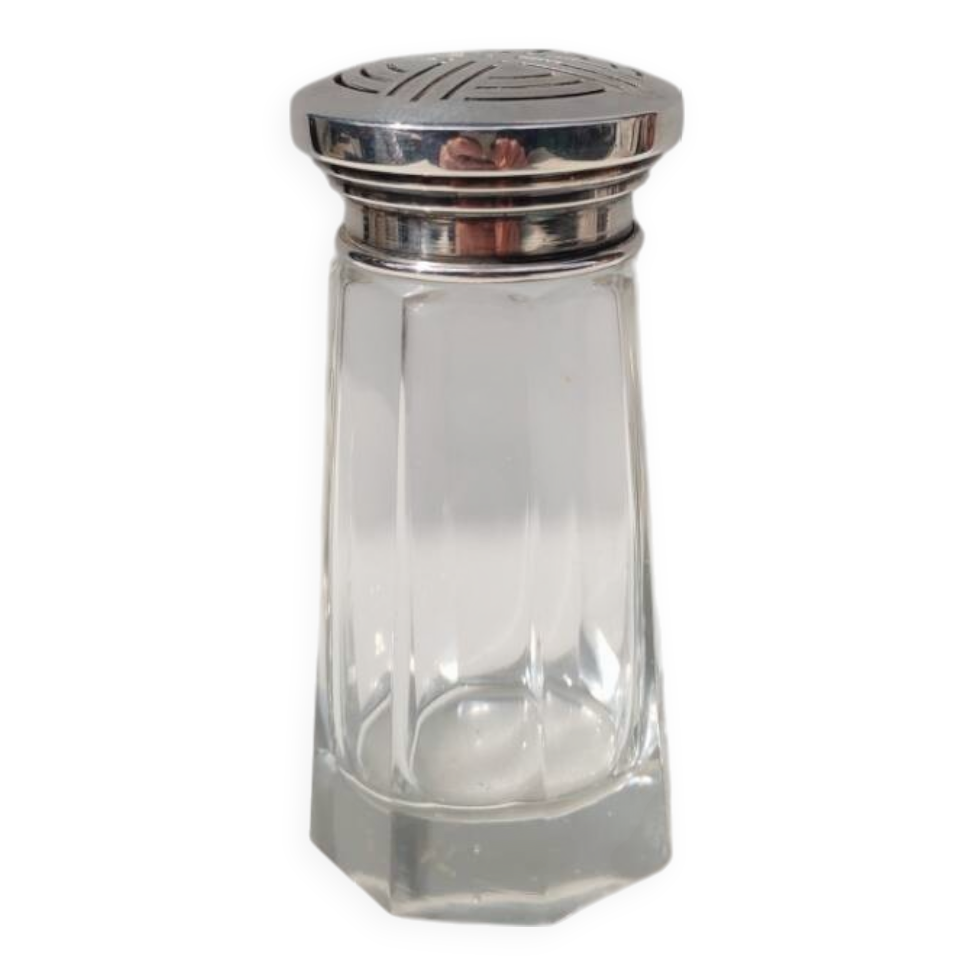 Crystal and sterling silver shaker by Louis Coignet.