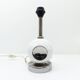 Pied de lampe Space Age en céramique blanche et chrome - 1970