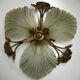 Ceiling chandelier in frosted glass paste and bronze