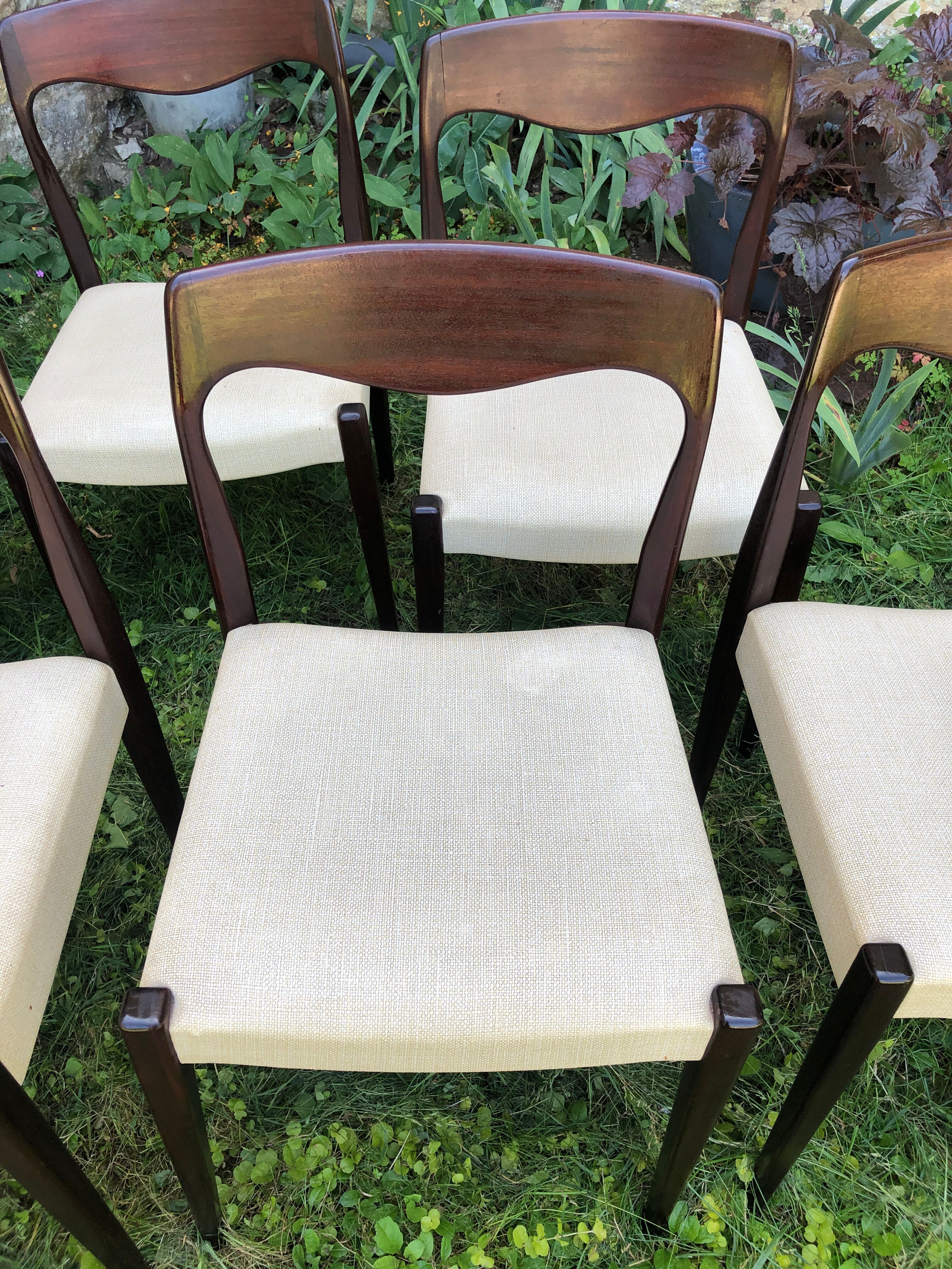 Six Scandinavian chairs by Niels Otto Møller.