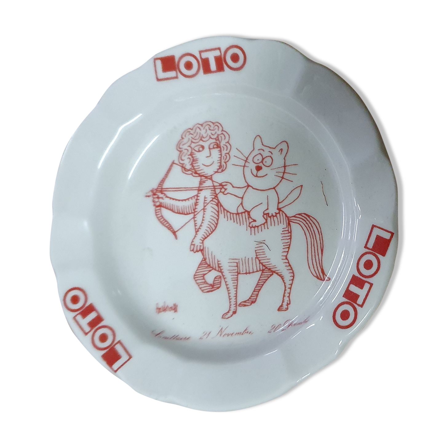 Lotto advertising ashtray of the 80s