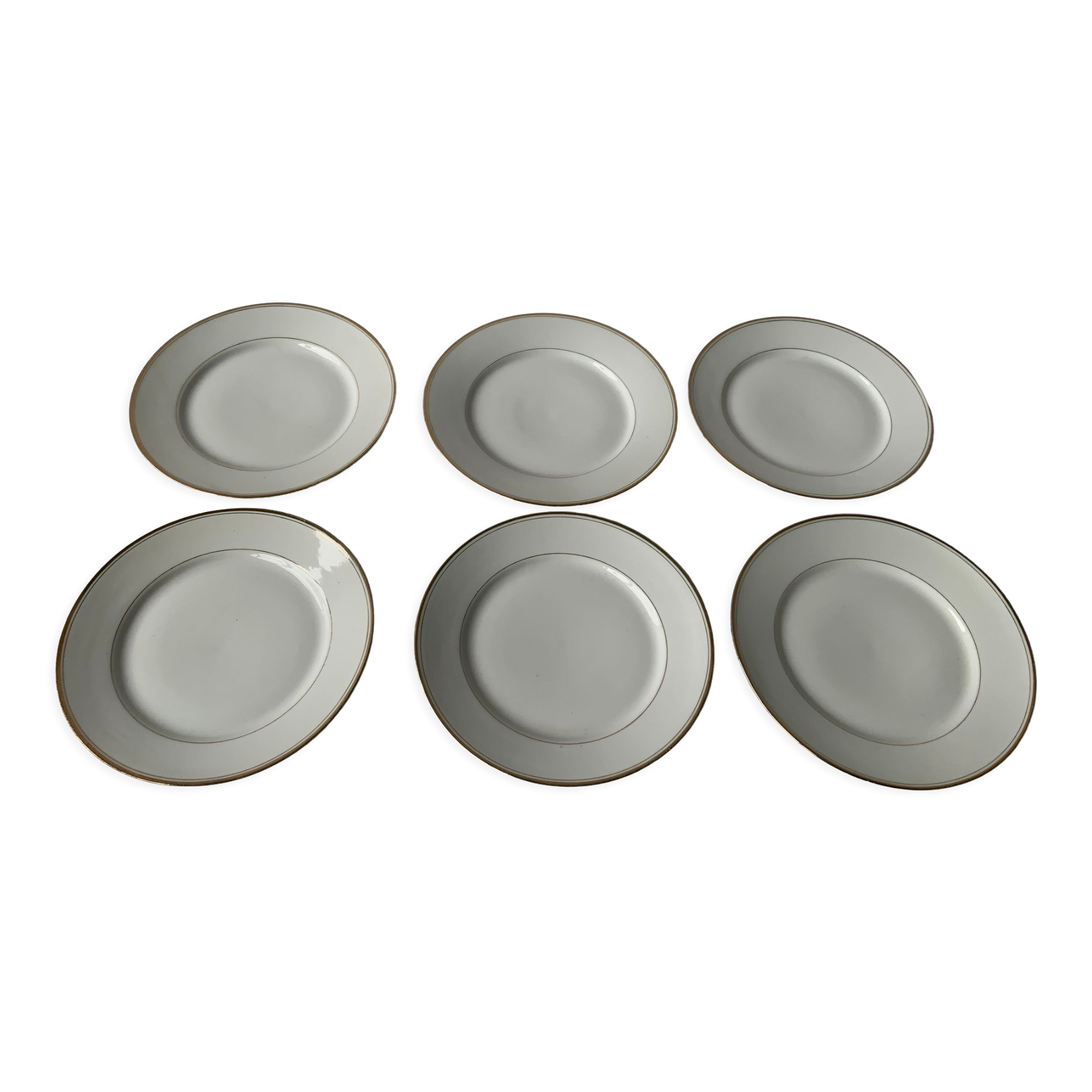 White plates filet gold Selency x Croisé Laroche