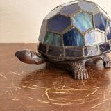 Turtle Glass Table Lamp with Enamel Stained Glass Tiffany Art Nouveau Style