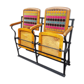 Sièges théâtre cinéma appairés 1900 tissu pois