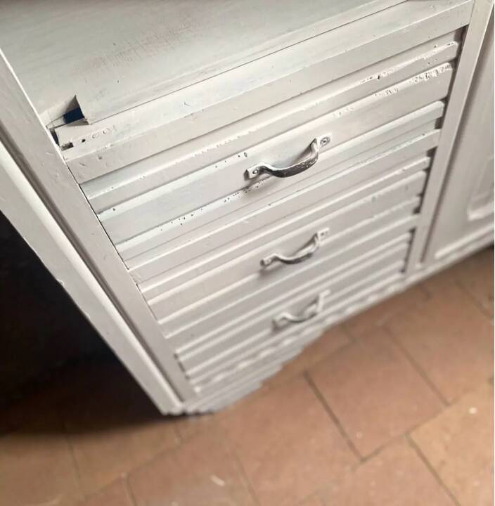 Parisian Art Deco period armoire – cream patina