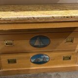 Commode Marine en chêne massif cérusé