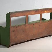 Antique painted pine bank safe – Central Europe, around 1900