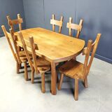 Ensemble de salle à manger brutaliste, années 1960