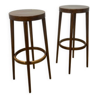 Pair of Baumann bistro bar stools