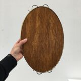 Presentation tray in wood and brass