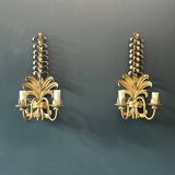 Pair of gold wall sconces