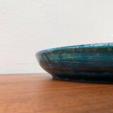 Large bowl in Rimini Blu pottery, mid-century by Aldo Londi for Bitossi.