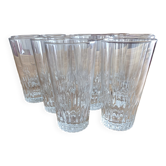 10 grands verres striés vintage