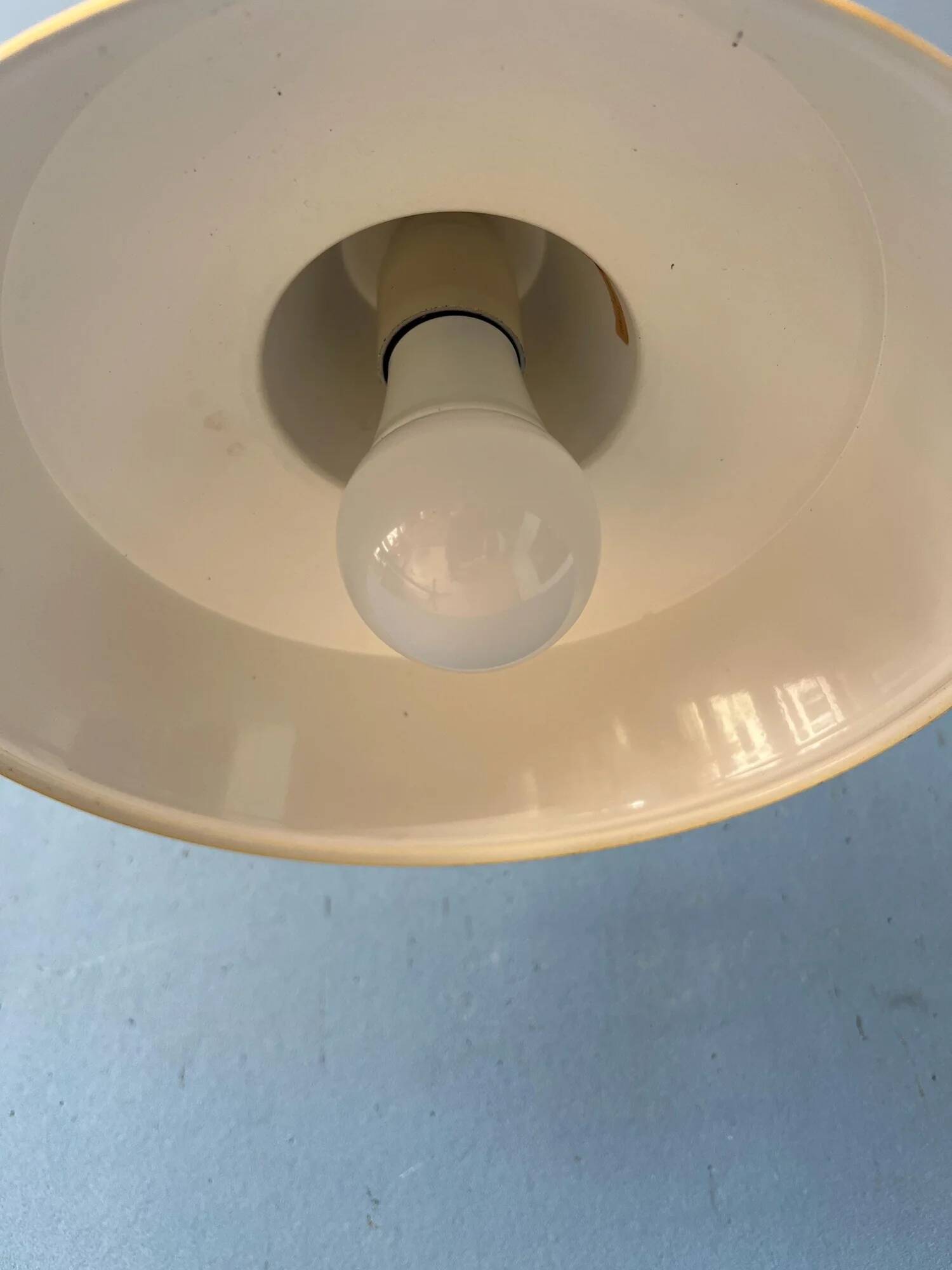 Small vintage yellow industrial pendant lamp