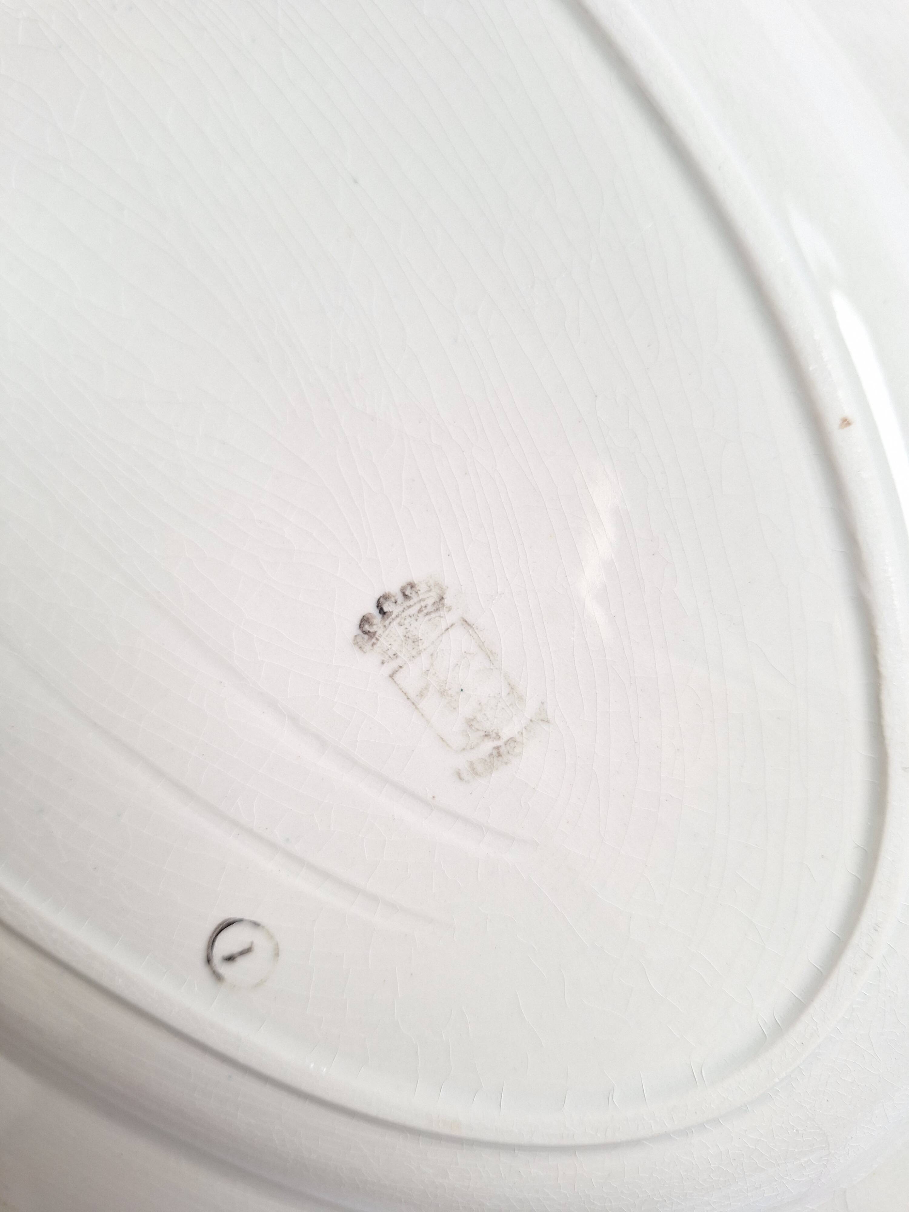Plat ovale Longwy art déco