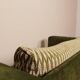 Vintage Two-seater Sofa, Deep Green Velvet, Cuschion patterns
