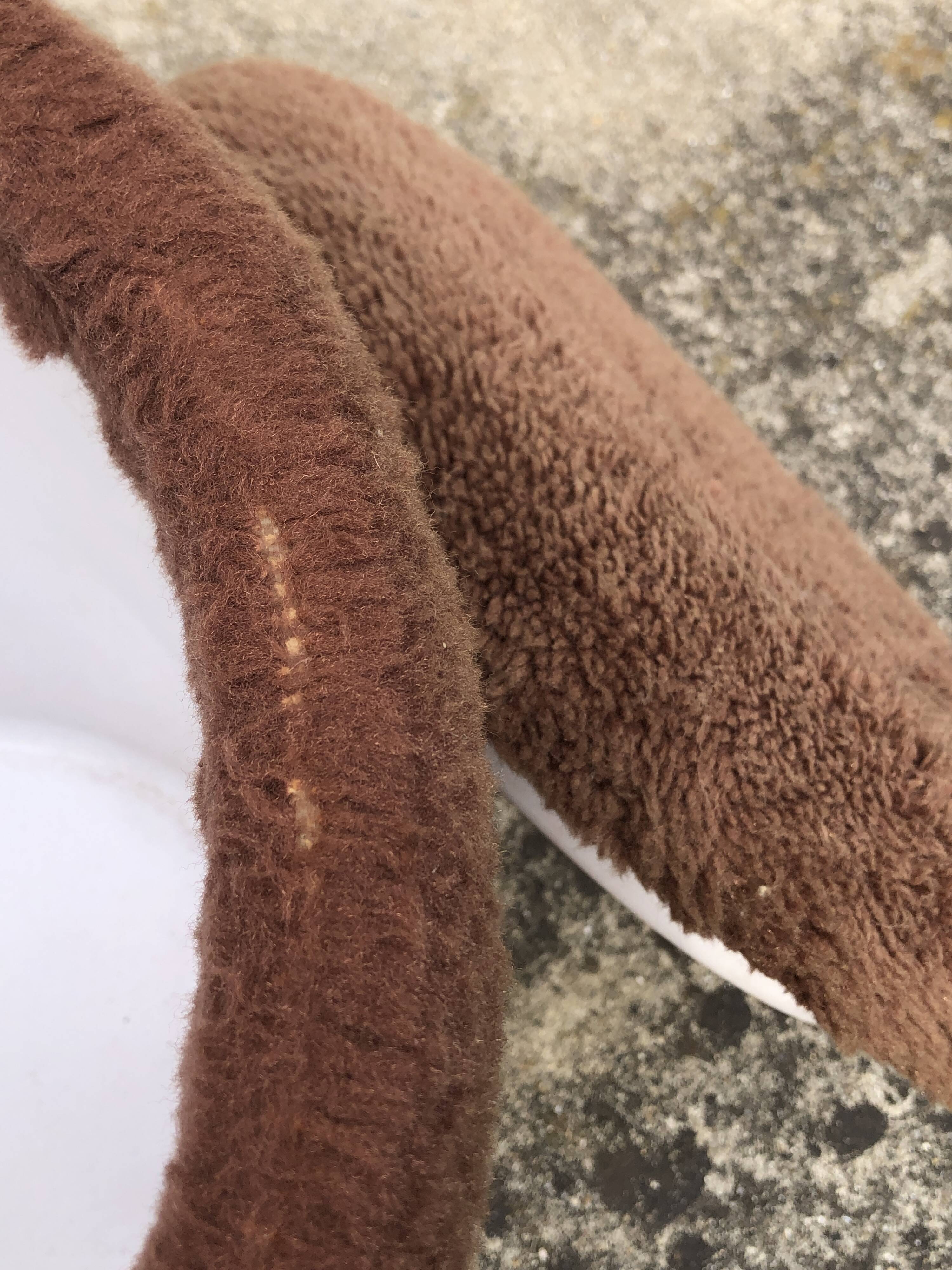 Chuff pouf in brown moumoute, 1970s