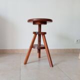 Vintage screw stool in solid oak